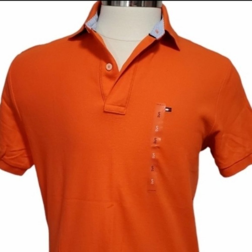 Tommy Hillfiger Orange Polo Shirt Size SP Cotton short sleeves cotton *